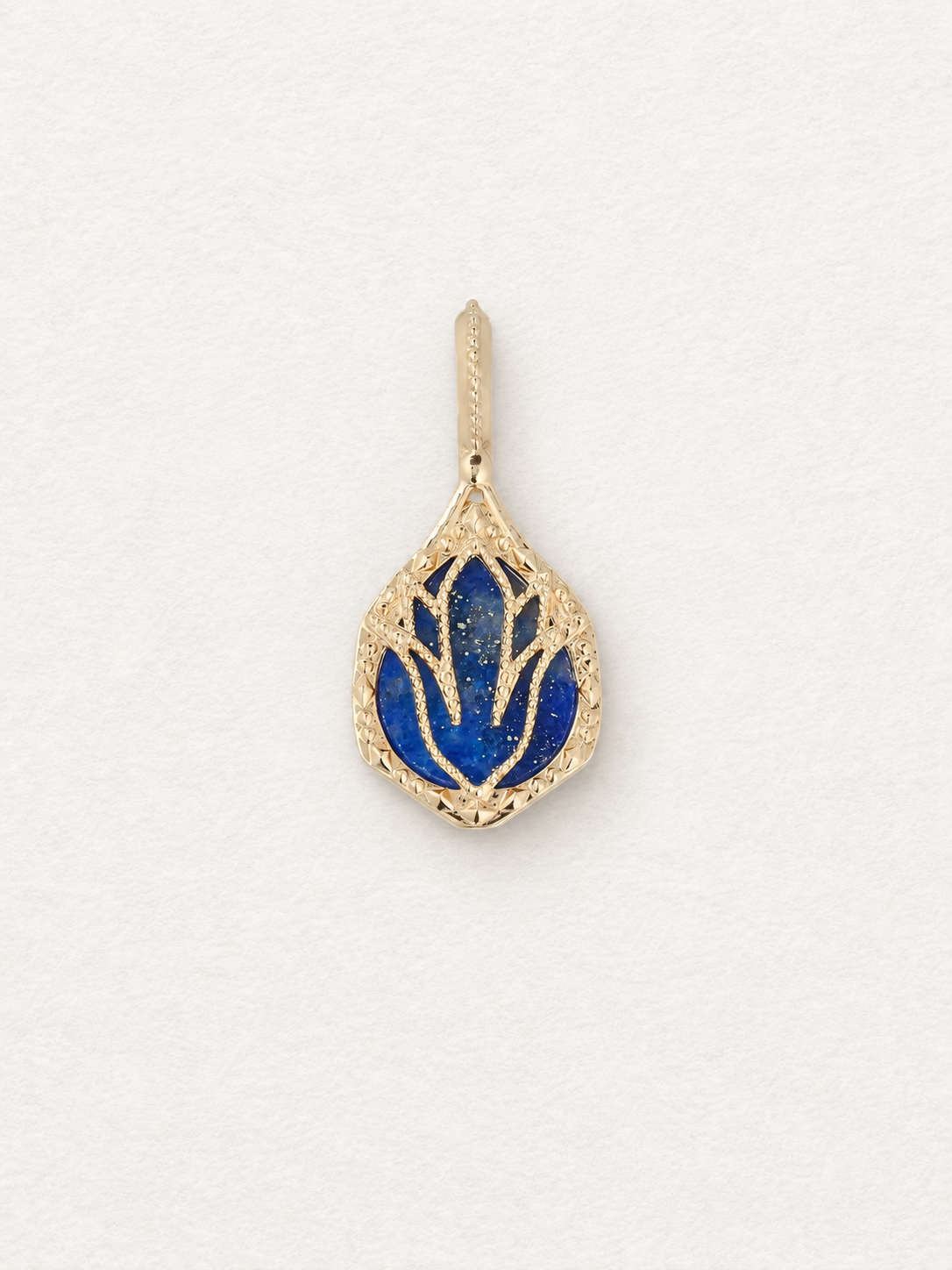 LUMERUNE Moonveil Lapis Lazuli Lotus Pendant With Labradorite Reversible — reversible lapis lazuli and labradorite pendant