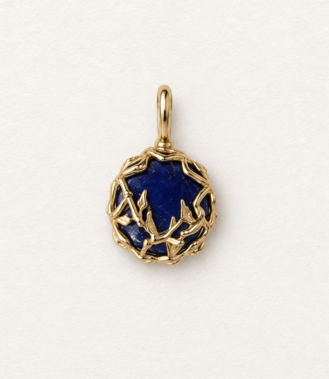 LUMERUNE Moonveil reversible lapis lazuli and labradorite pendant in a gold toned setting