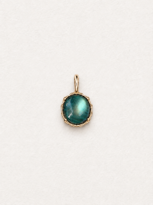 LUMERUNE Moonveil Malachite Pendant With Labradorite Reversible — reversible labradorite and green malachite