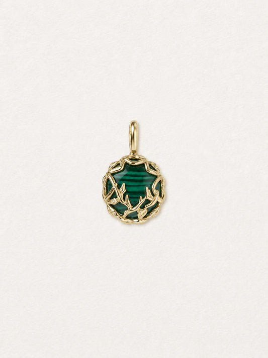 LUMERUNE Moonveil Malachite Pendant With Labradorite Reversible — reversible labradorite and green malachite