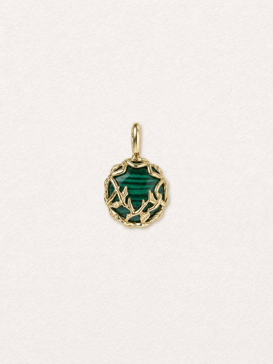 LUMERUNE Moonveil Malachite Pendant With Labradorite Reversible — reversible labradorite and green malachite