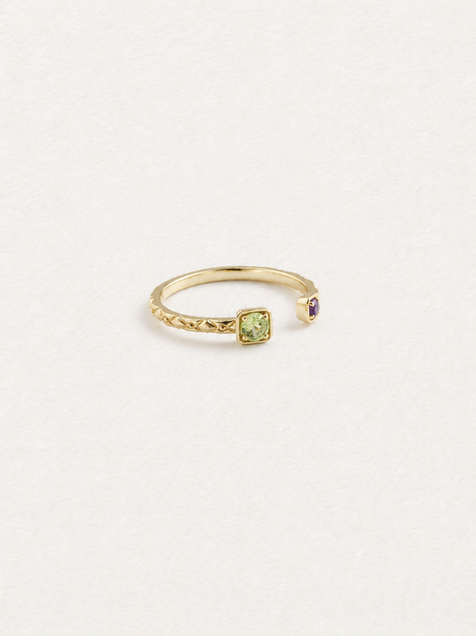 Bonbon – Bague ouverte en pierres gemmes