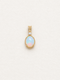 LUMERUNE Lunar Opal Starlight Pendant — oval opal in a gold toned setting with a white zircon