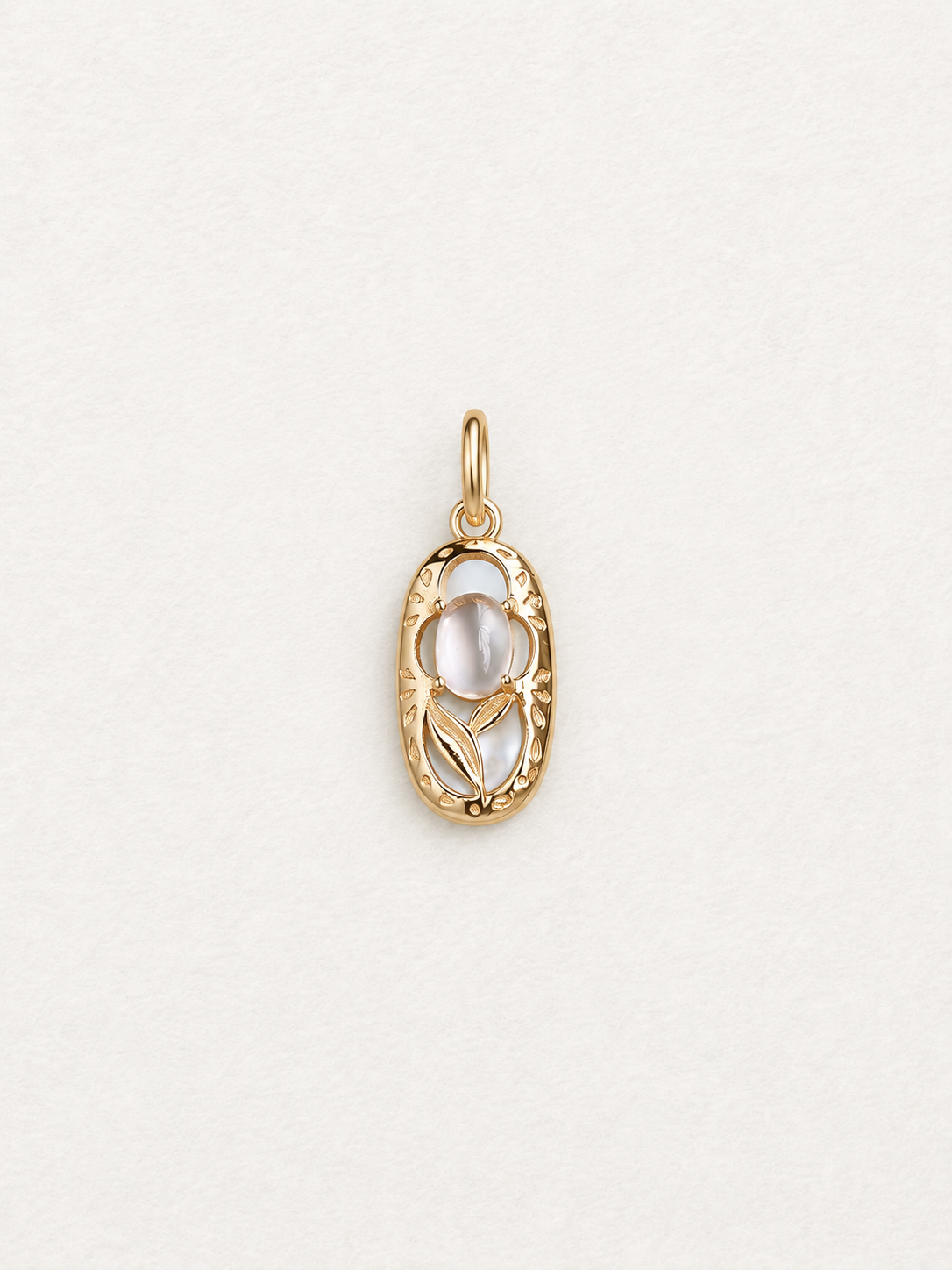 Tulip – Pendentif réversible en préhnite et quartz rose