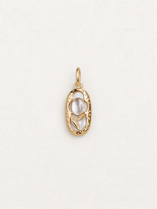 Tulip – Pendentif réversible en préhnite et quartz rose