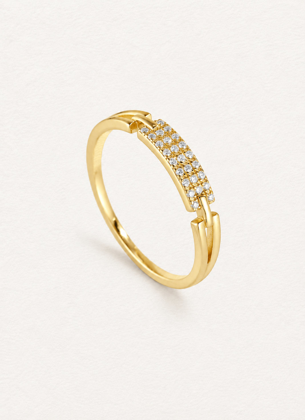 Geometric Moissanite Ring