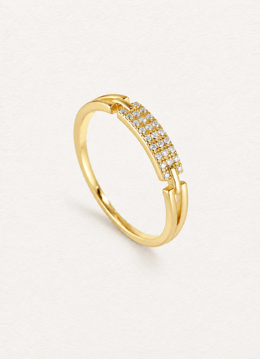 Geometric Moissanite Ring