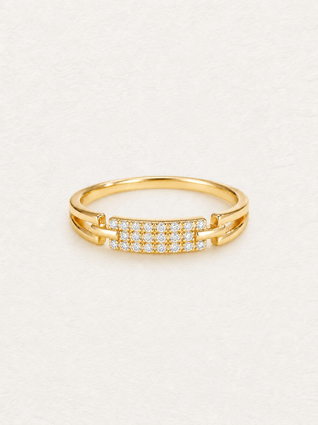 Bague géométrique en moissanite
