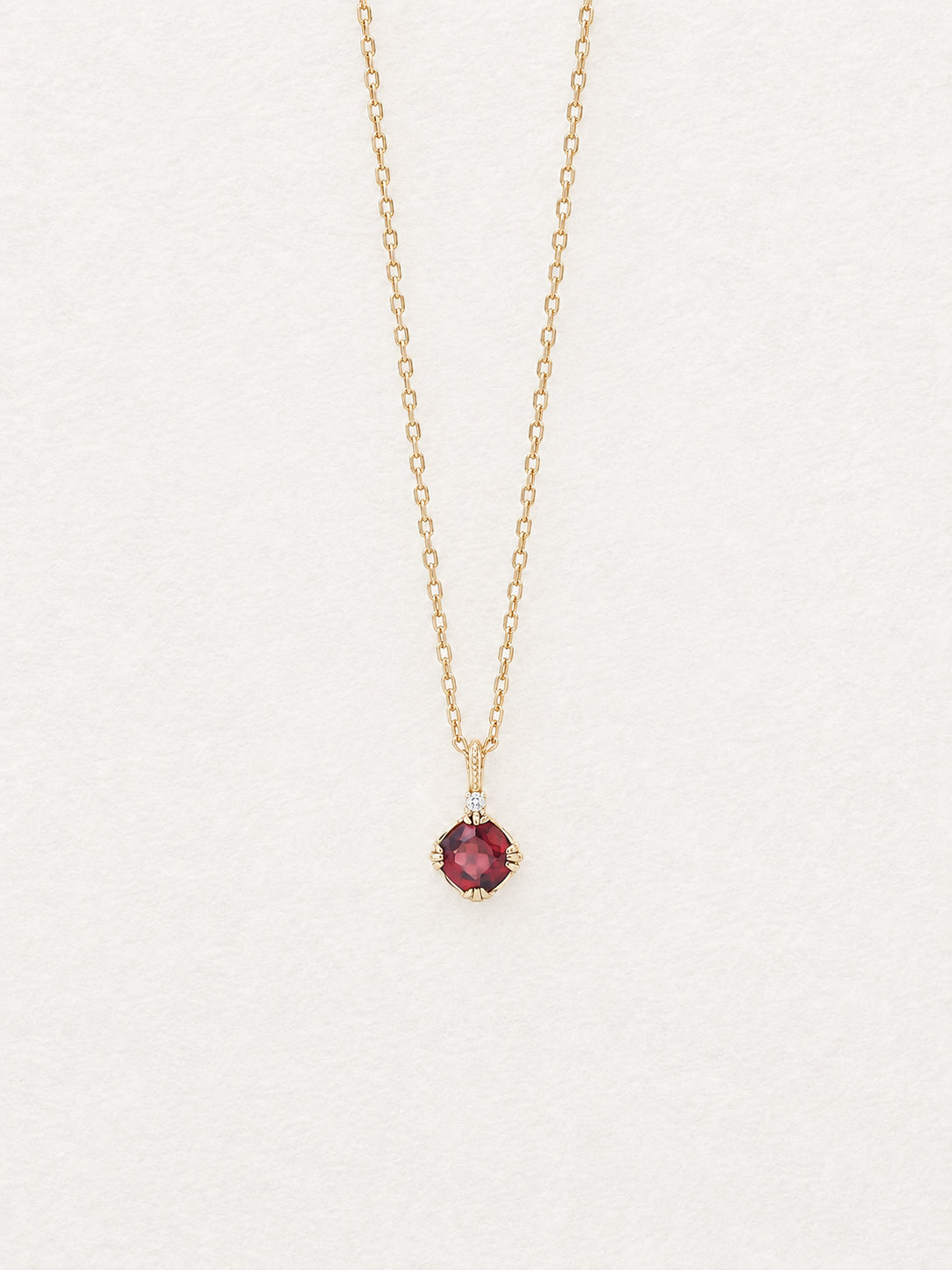 Garnet Pendant Necklace Reversible