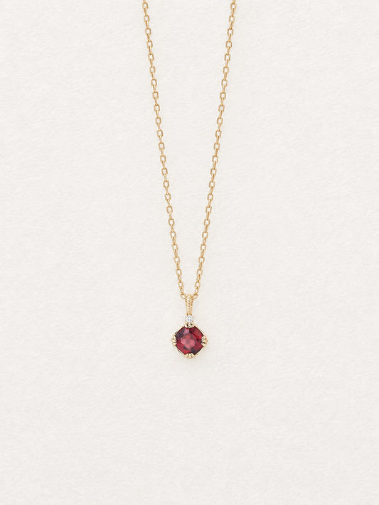 Garnet Pendant Necklace Reversible