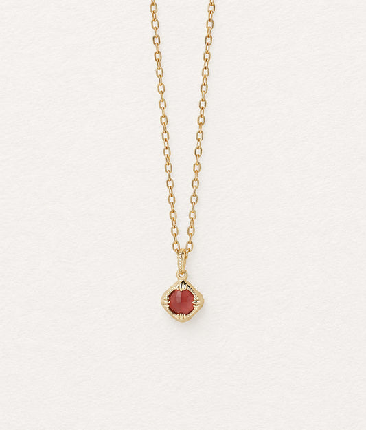 Garnet Pendant Necklace Reversible