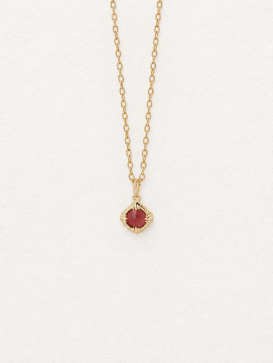 Garnet Pendant Necklace Reversible