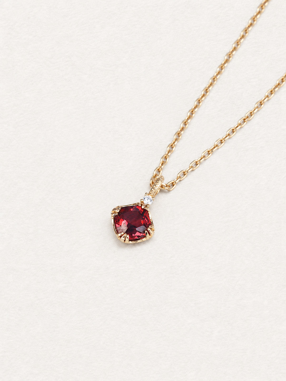 Garnet Pendant Necklace Reversible