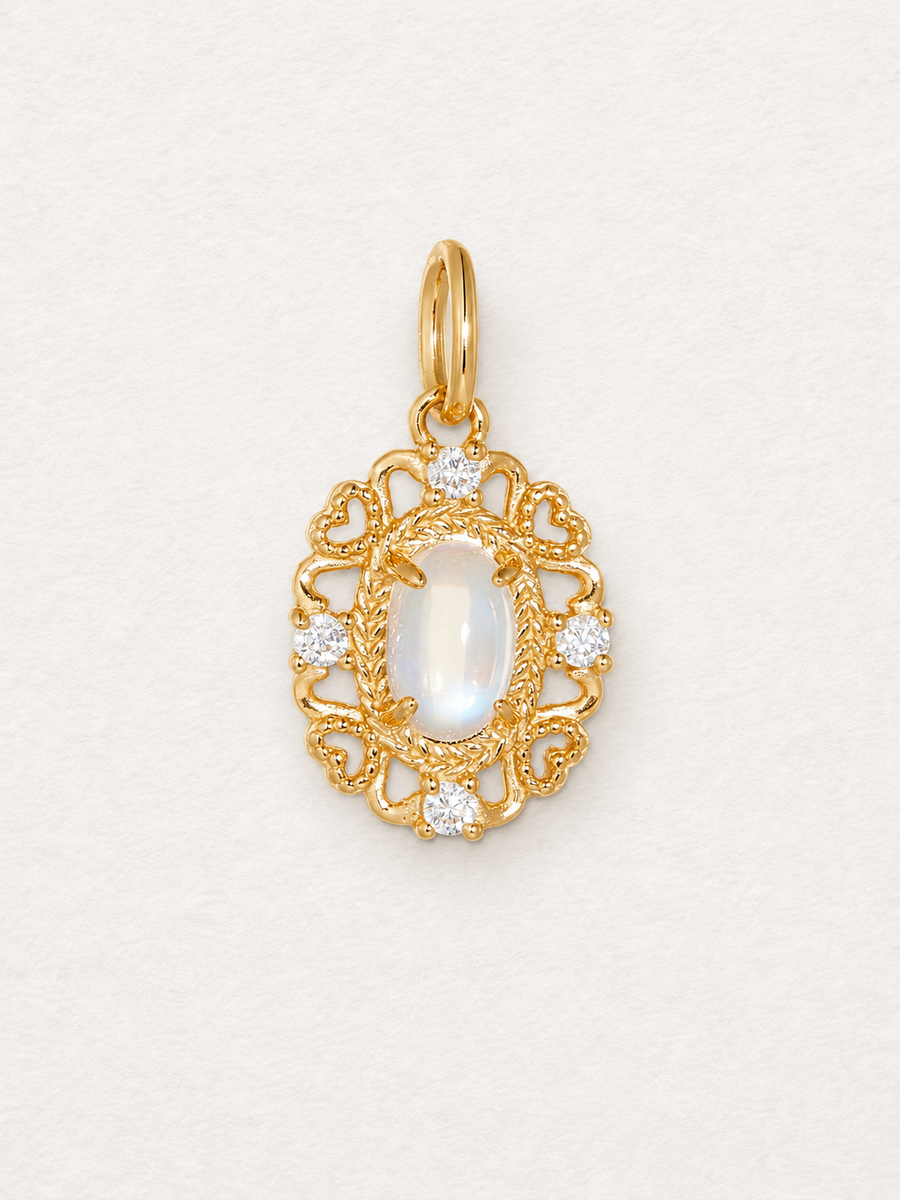 Lace – Pendentif en pierre de lune bleue