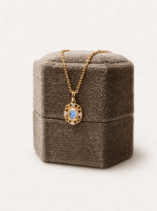 Lace Blue Moonstone Pendant