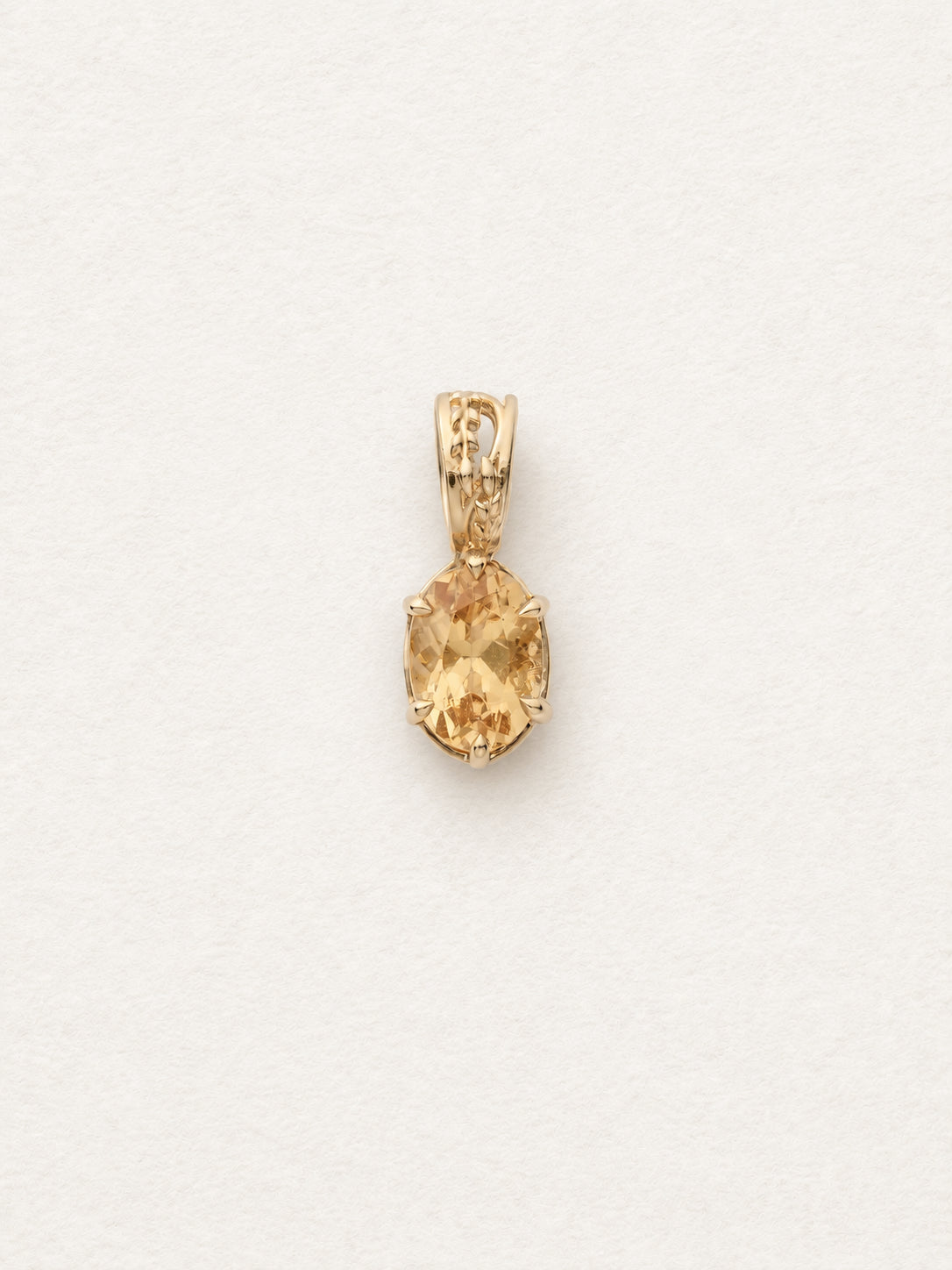 LUMERUNE Golden Vine Citrine Pendant — oval citrine with vine details and a star motif on the reverse
