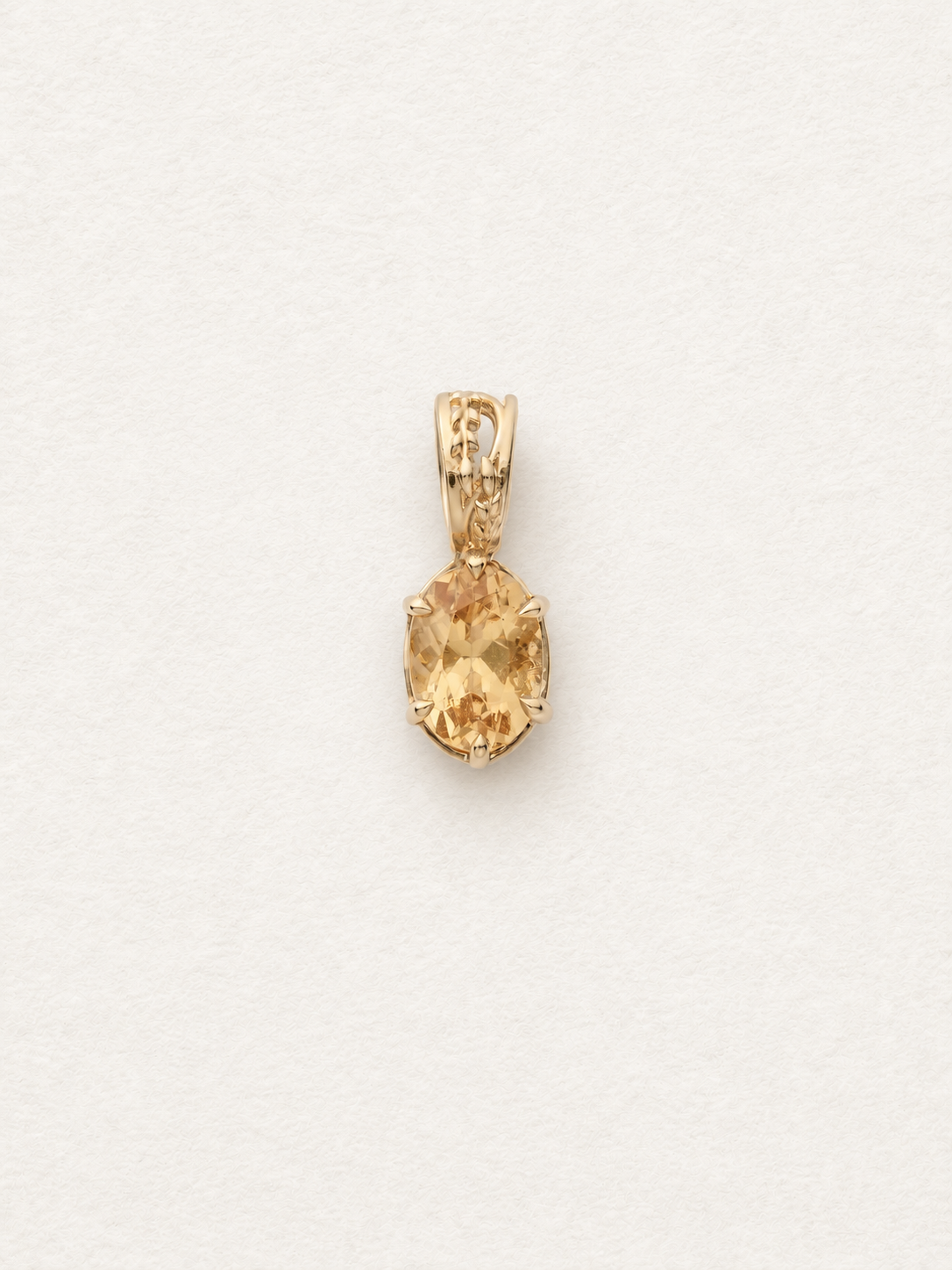LUMERUNE Golden Vine Citrine Pendant — oval citrine with vine details and a star motif on the reverse