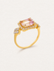 LUMERUNE Sakura Ametrine Ring With White Zircon — rectangular ametrine with a halo of white zircons