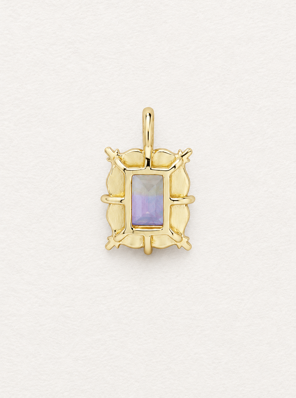 LUMERUNE Octagonal Ametrine Pendant — octagonal ametrine with beaded edging