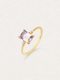 LUMERUNE Octagonal Ametrine Ring — octagonal ametrine with white zircon accents