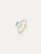 LUMERUNE Octagonal Blue Topaz Ring — octagonal blue topaz with white zircon accents