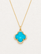 LUMERUNE Clover Turquoise Necklace — four leaf clover with turquoise and white crystal