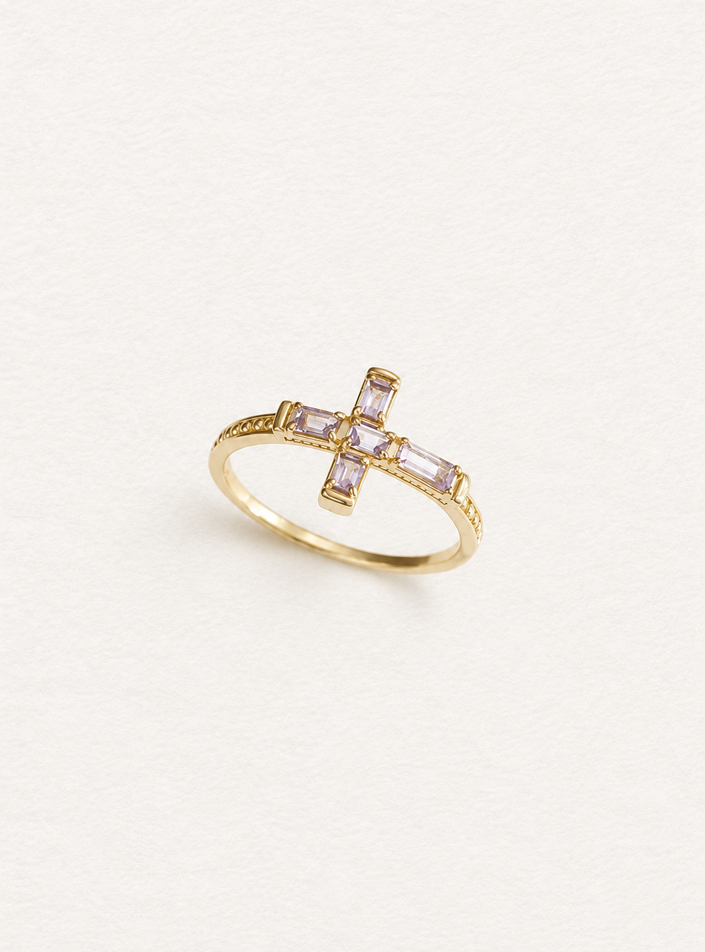 Cross Amethyst Ring