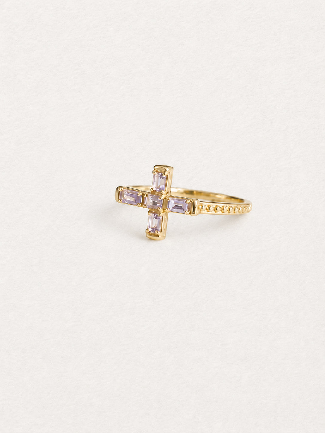 Cross Amethyst Ring