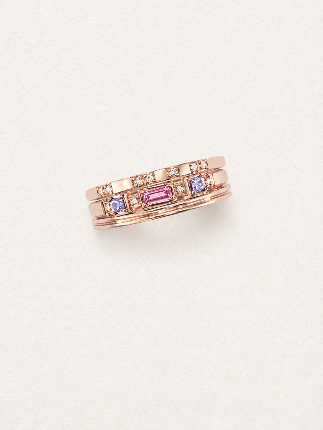 Gem Trio Garnet Ring Set