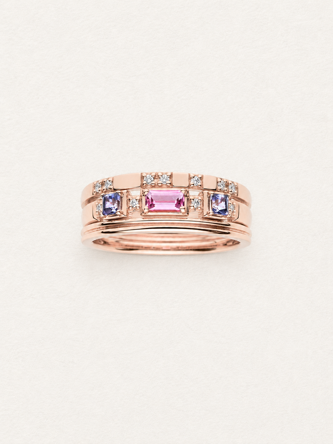 Gem Trio Garnet Ring Set