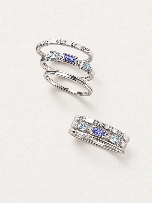 Gem Trio – Ensemble de bagues en améthyste