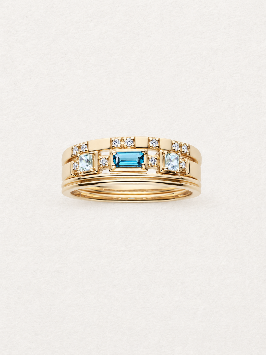 Gem Trio London Blue Topaz Ring Set