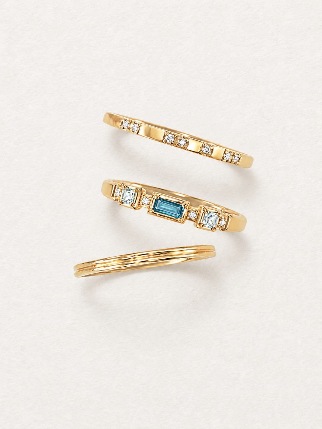 Gem Trio London Blue Topaz Ring Set