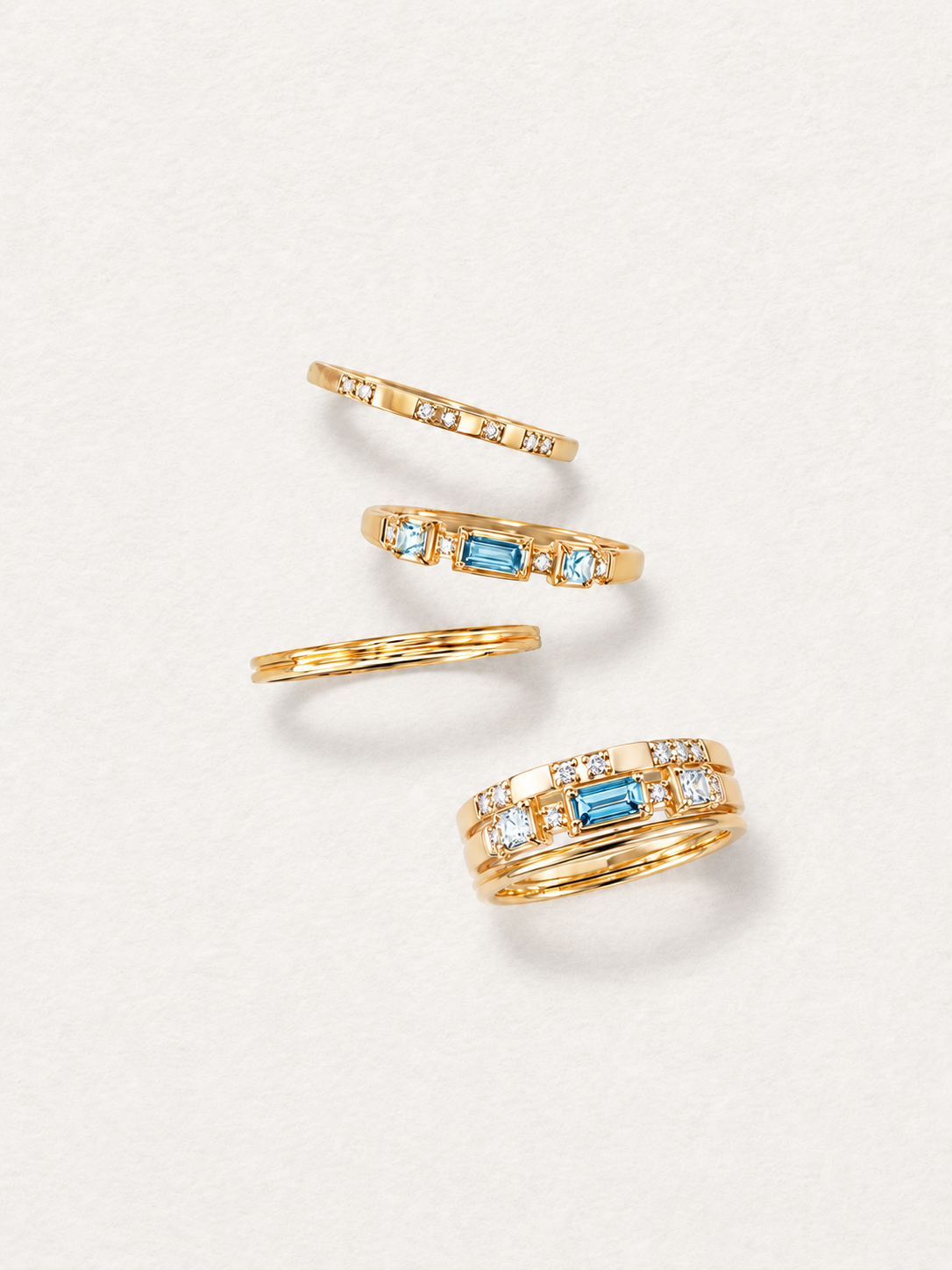 Gem Trio London Blue Topaz Ring Set