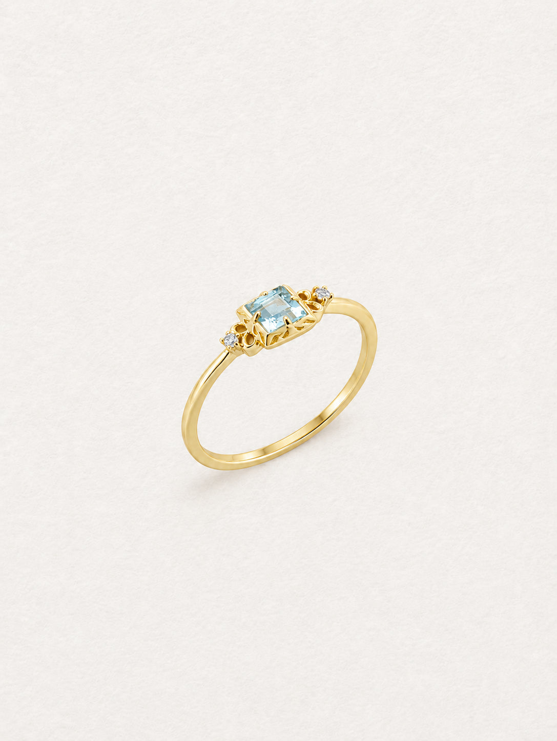 Square Aquamarine Ring