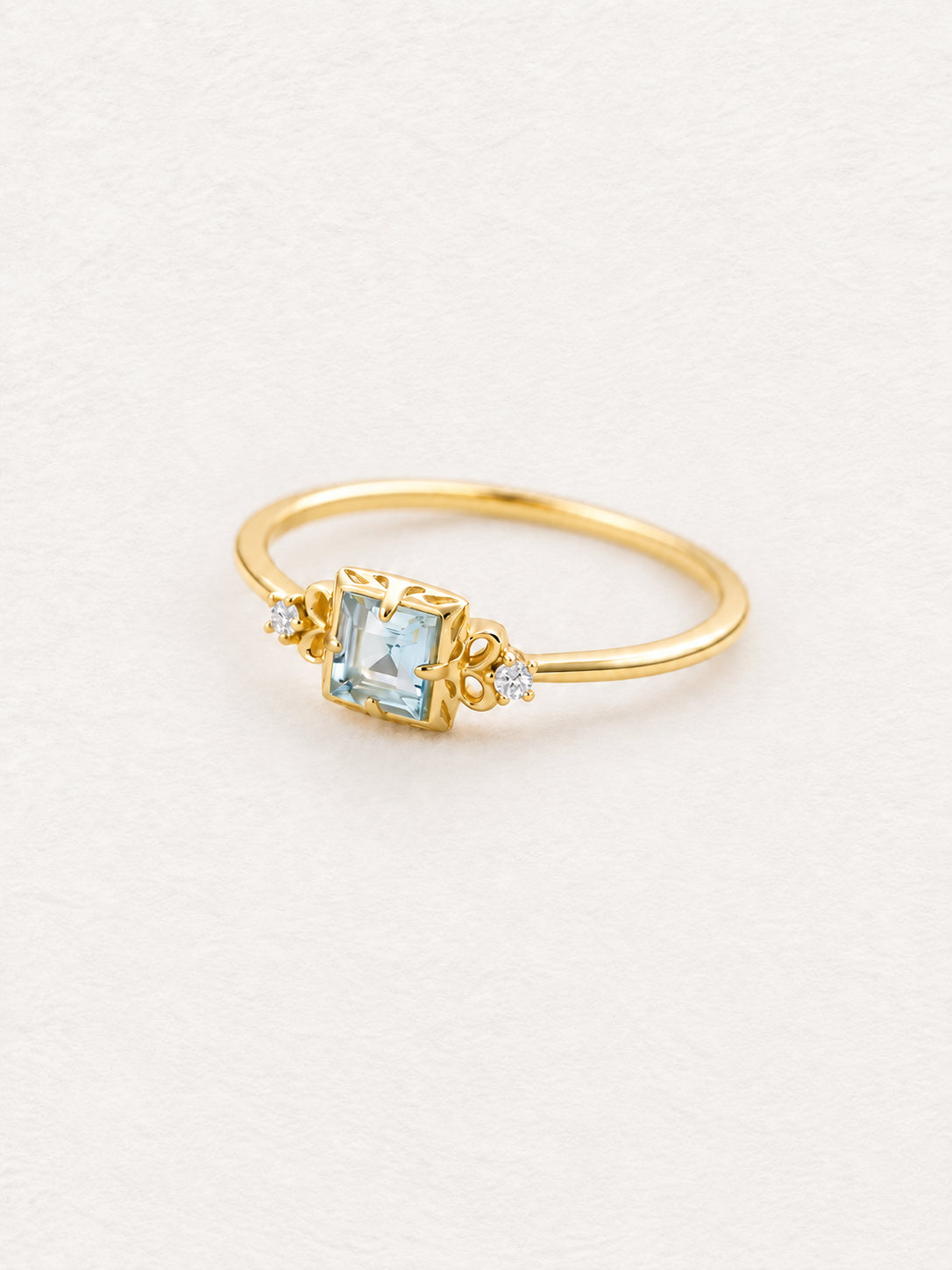 Square Aquamarine Ring