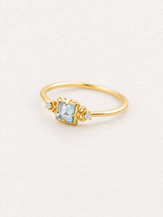 Square Aquamarine Ring