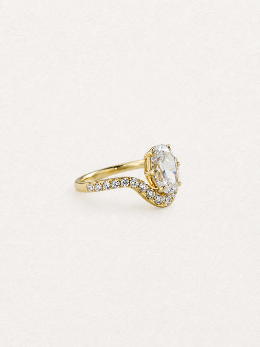 Twist Halo CZ Ring