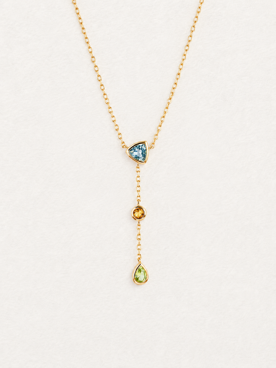Bonbon Gemstone Lariat Necklace