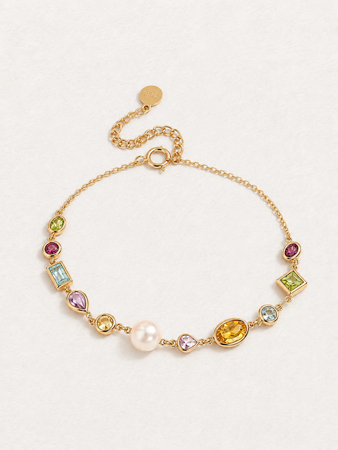 Bonbon Gemstone Bracelet With Pearl