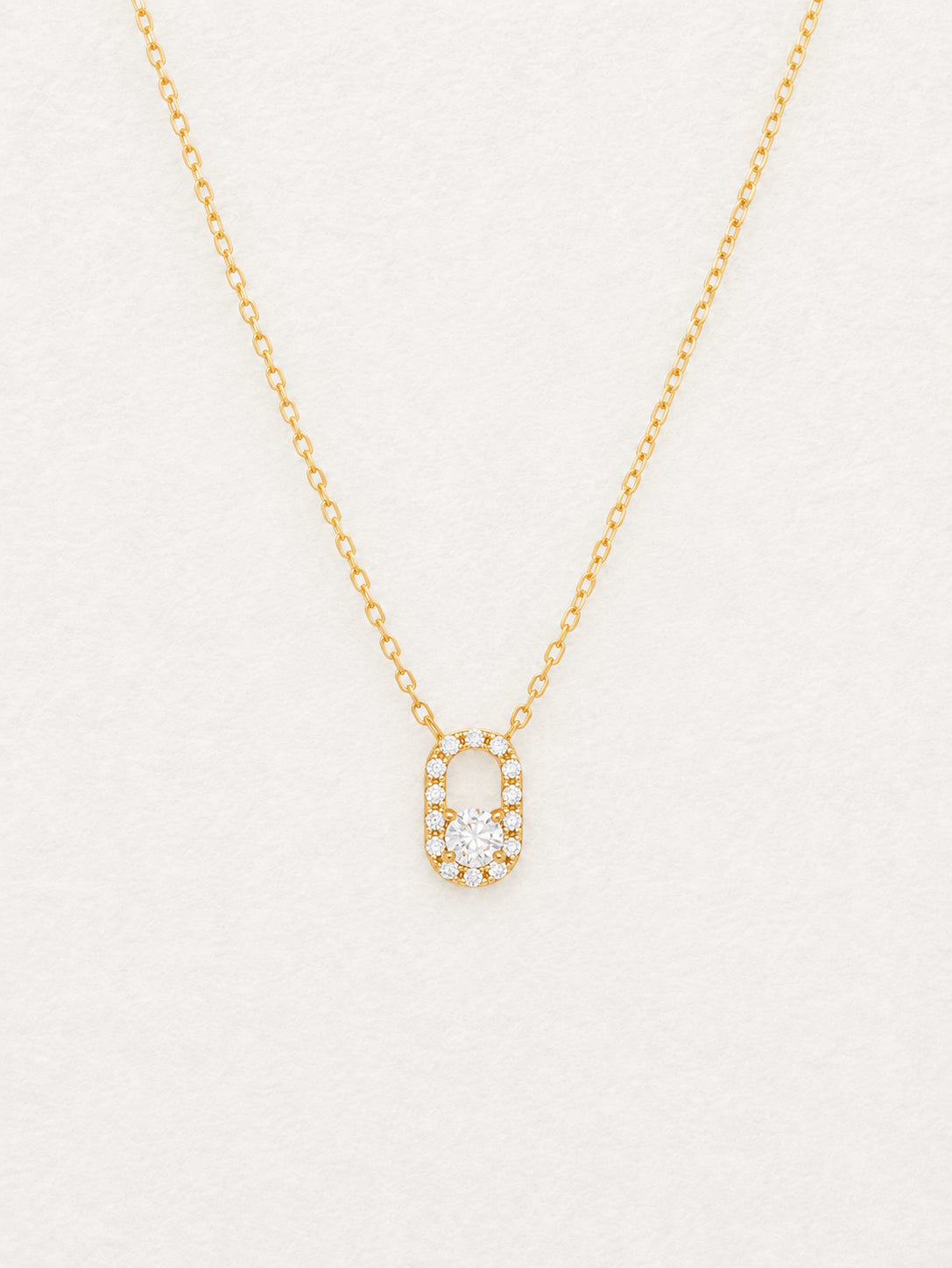 Mini Lock Moissanite Necklace