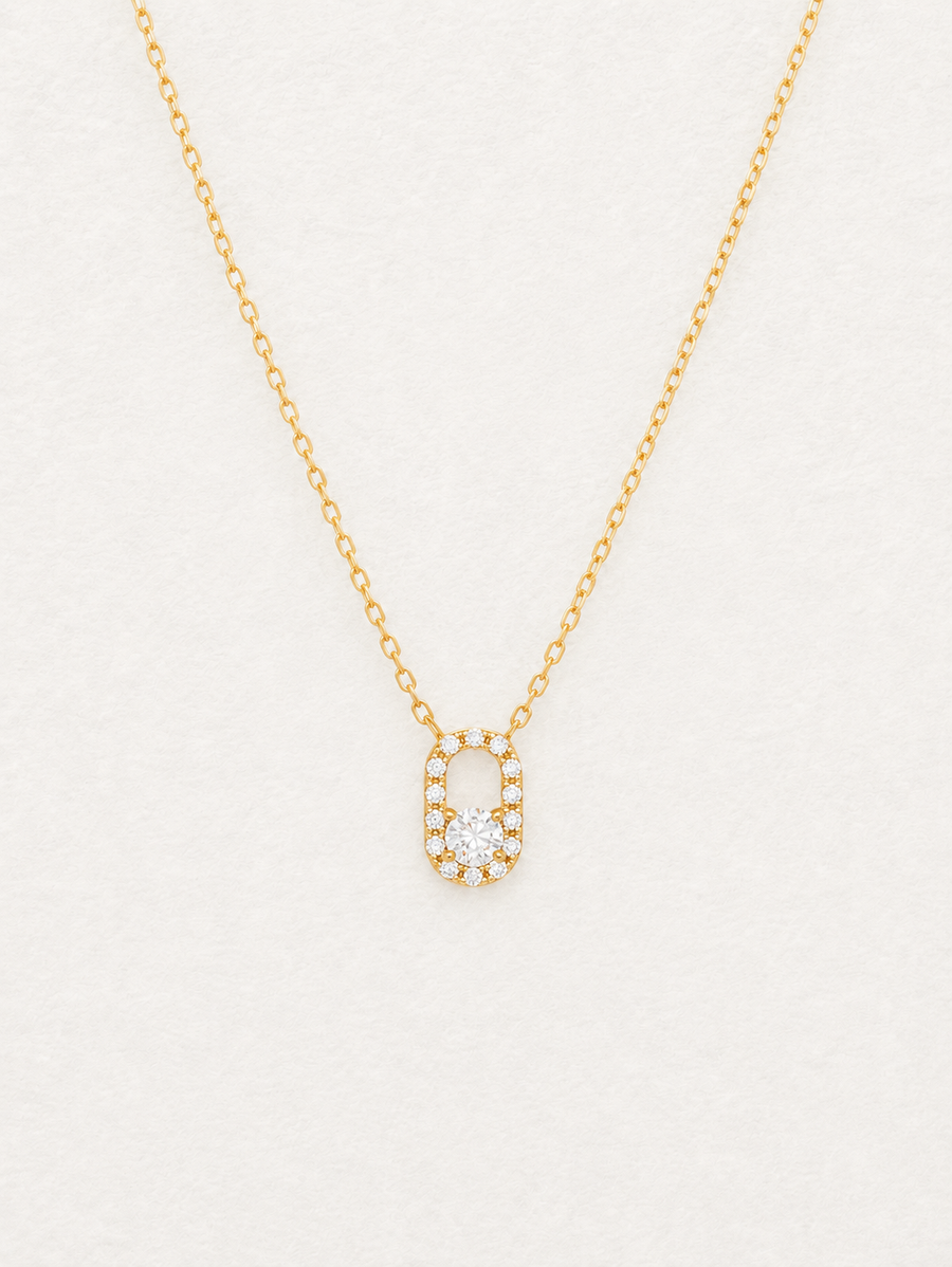 Mini Lock Moissanite Necklace