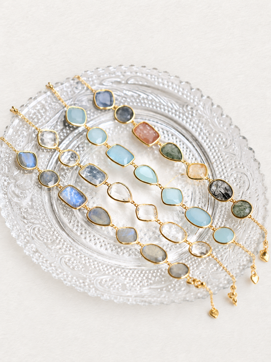 Bonbon – Bracelet en labradorite aux tailles variées