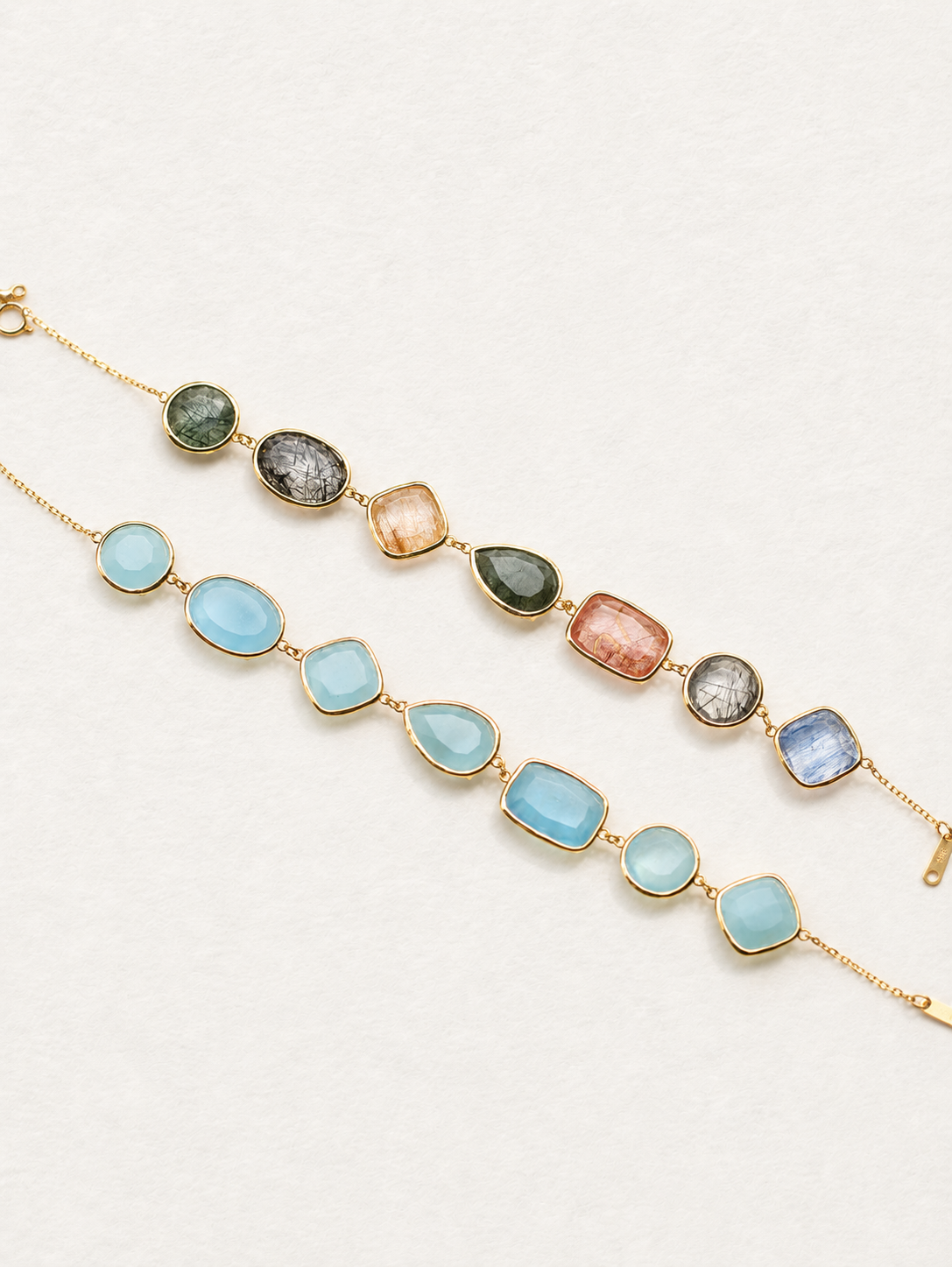 Bonbon – Bracelet en aigue-marine aux tailles variées