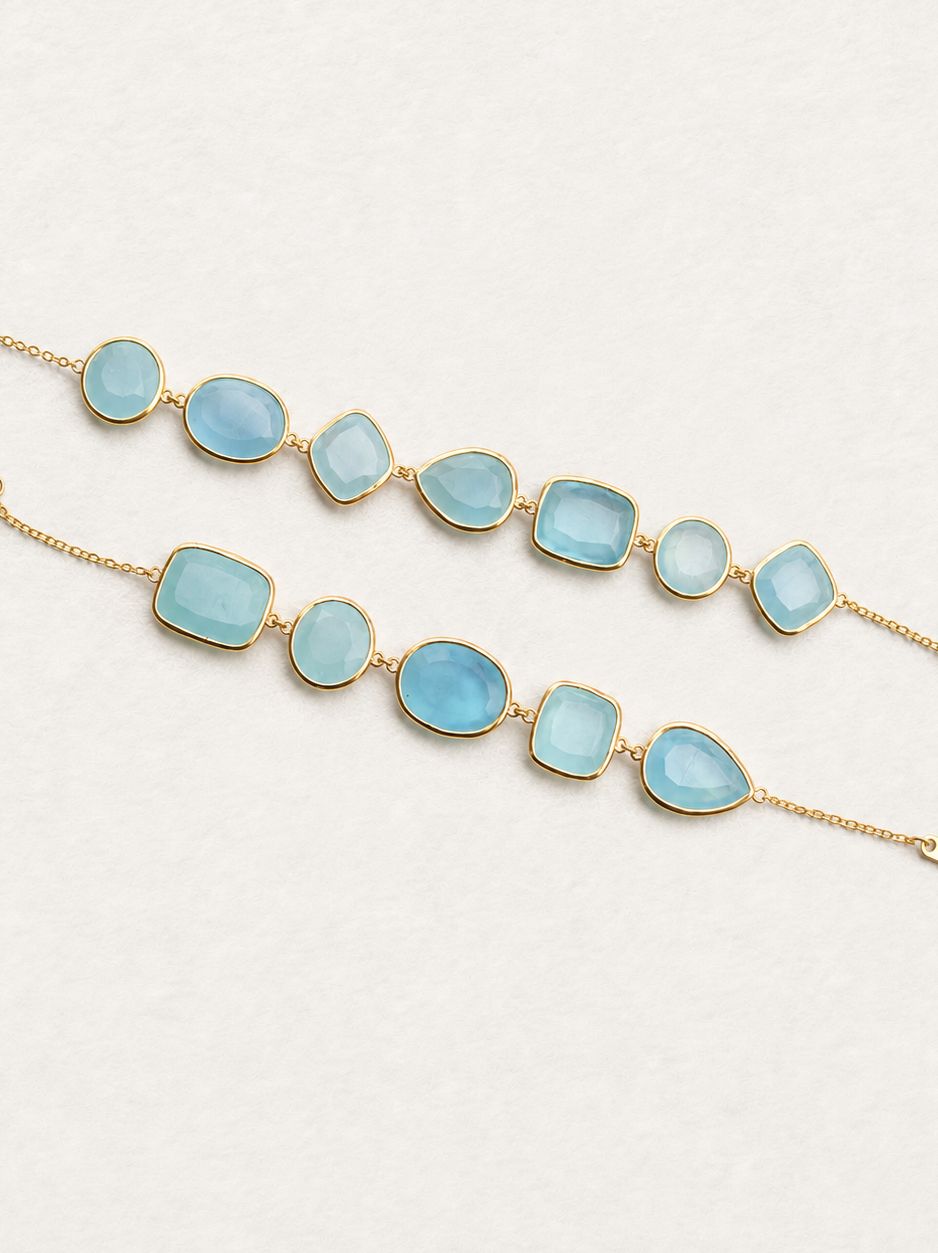 Bonbon – Bracelet en aigue-marine aux tailles variées