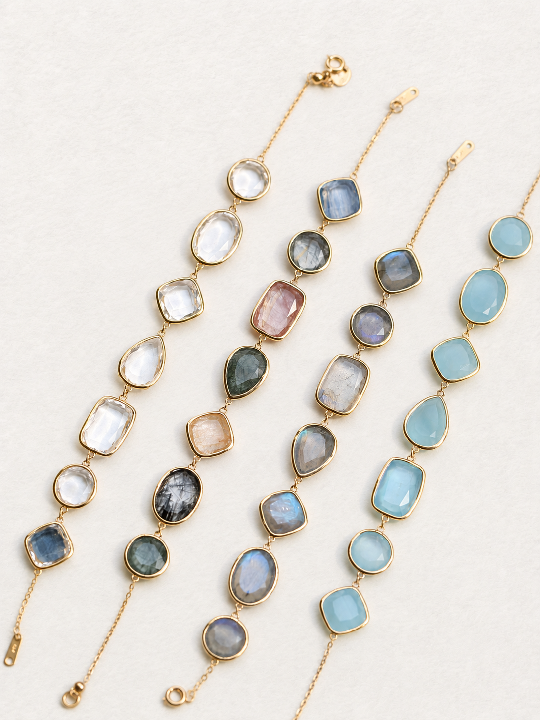 Bonbon – Bracelet en labradorite aux tailles variées