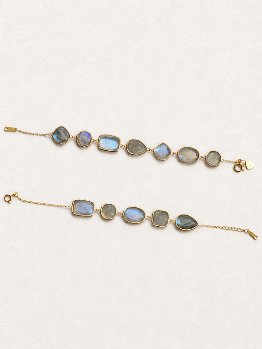Bonbon – Bracelet en labradorite aux tailles variées
