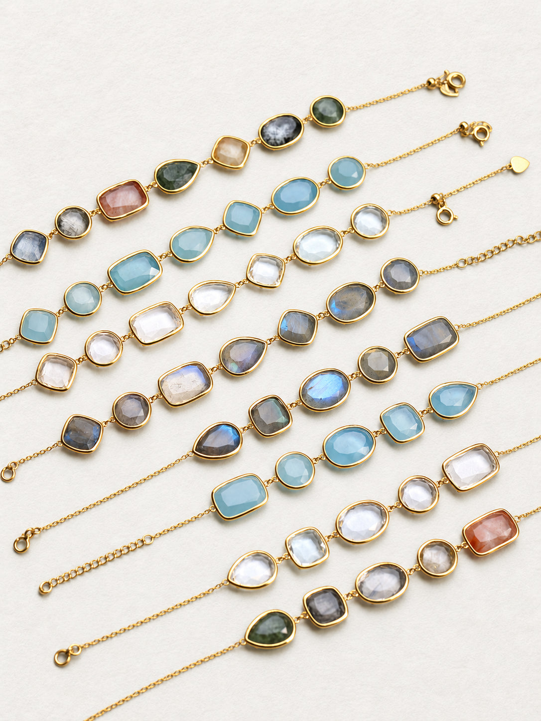 Bonbon Clear Quartz Multi-Cut Bracelet
