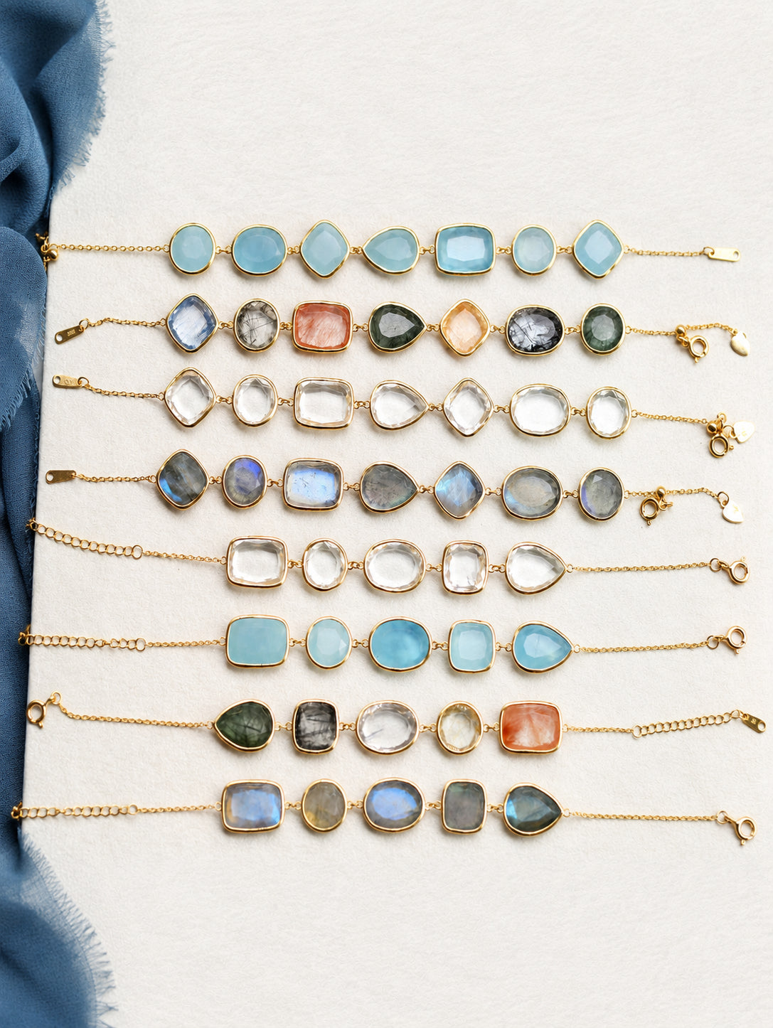 Bonbon Clear Quartz Multi-Cut Bracelet