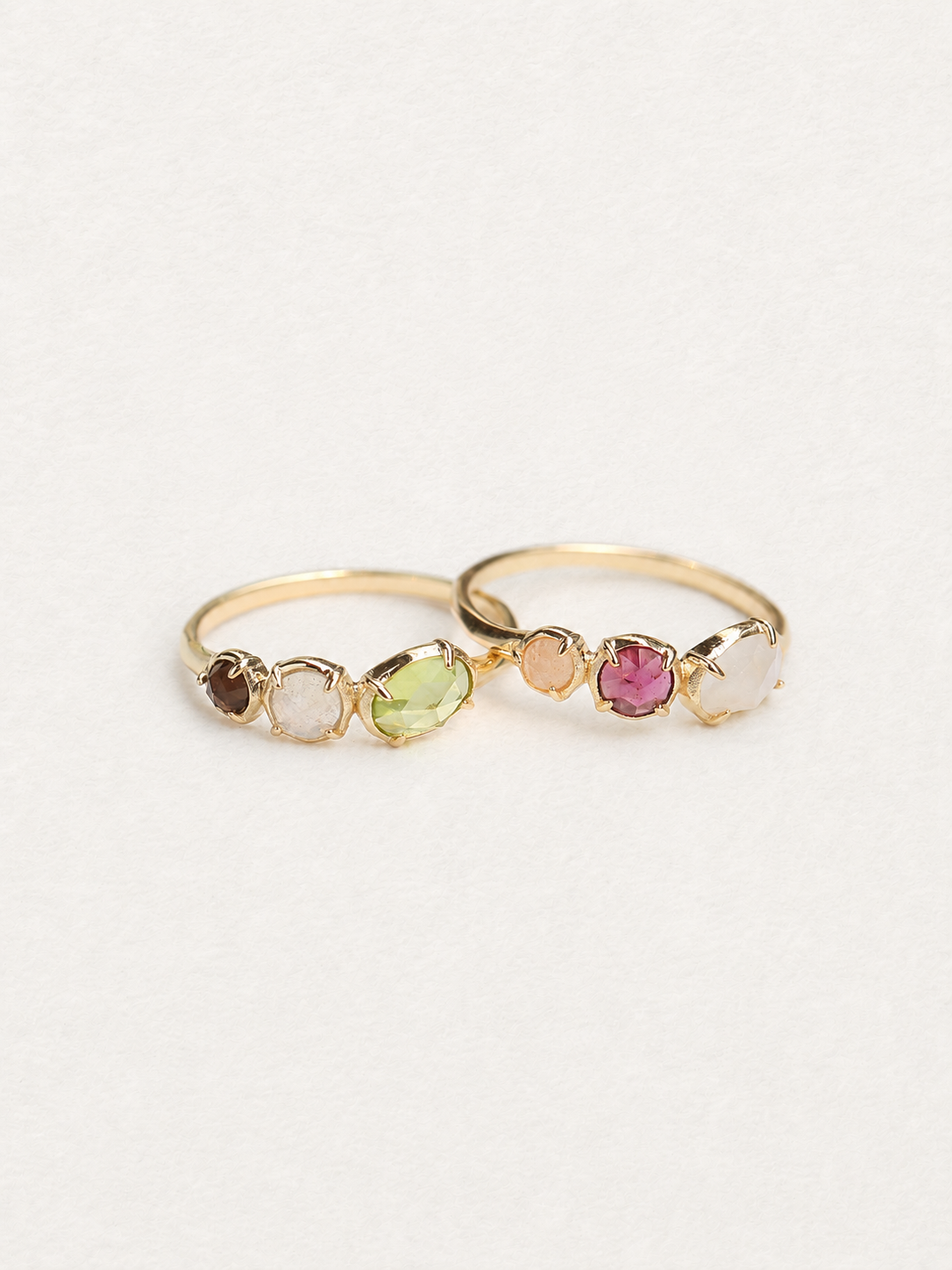 Bonbon – Bague en pierres gemmes aux tons naturels